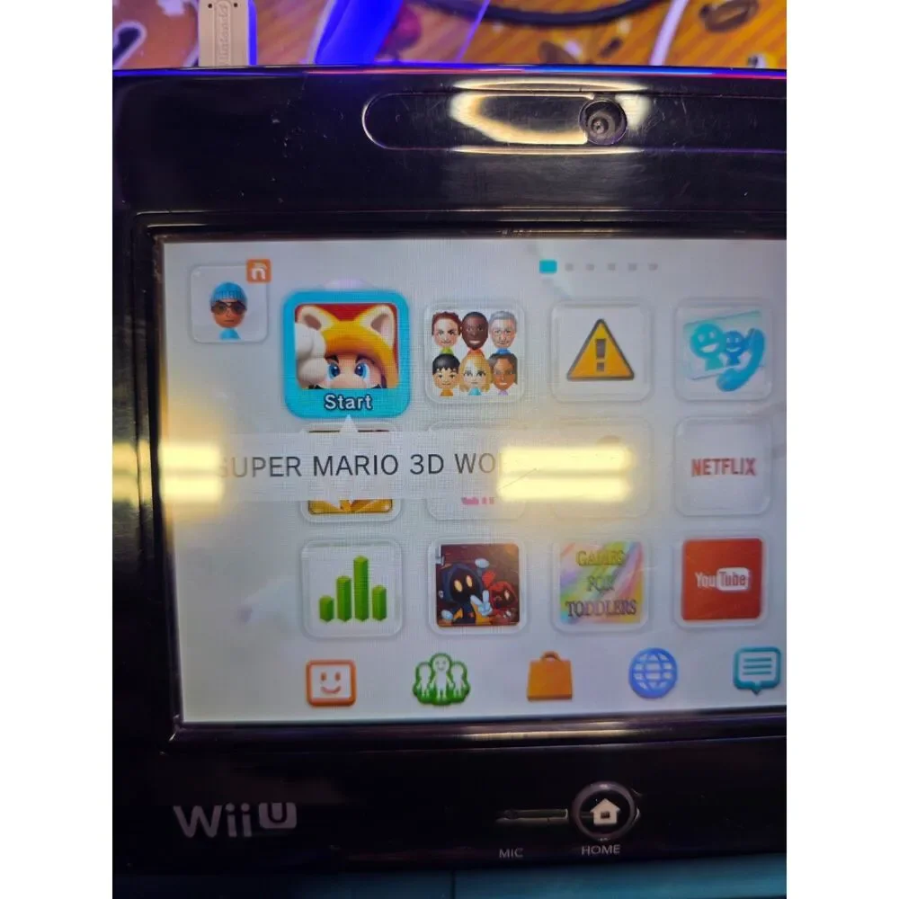 Nintendo Wii U 32GB Black Deluxe Console Bundle w/ GamePad, 5 Games, Cords